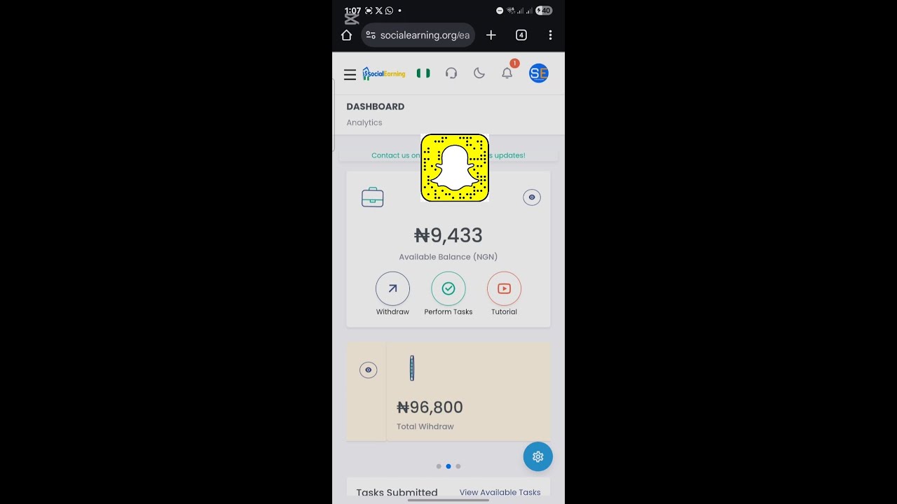 Как добавить свой аккаунт SnapChat в SocialEarning
