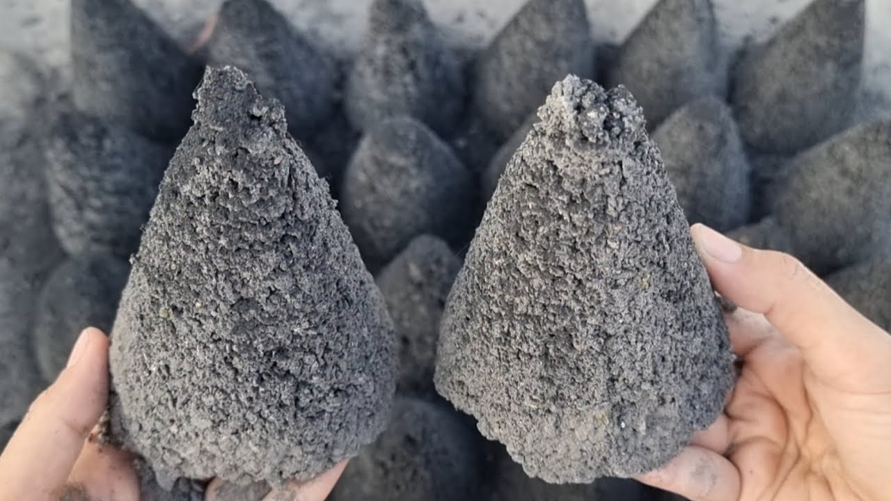 ASMR: Crunchy Charcoal Cones Shape Floor Crumbling, ASMR Crumbles, Sleepaid #sandcementasmr