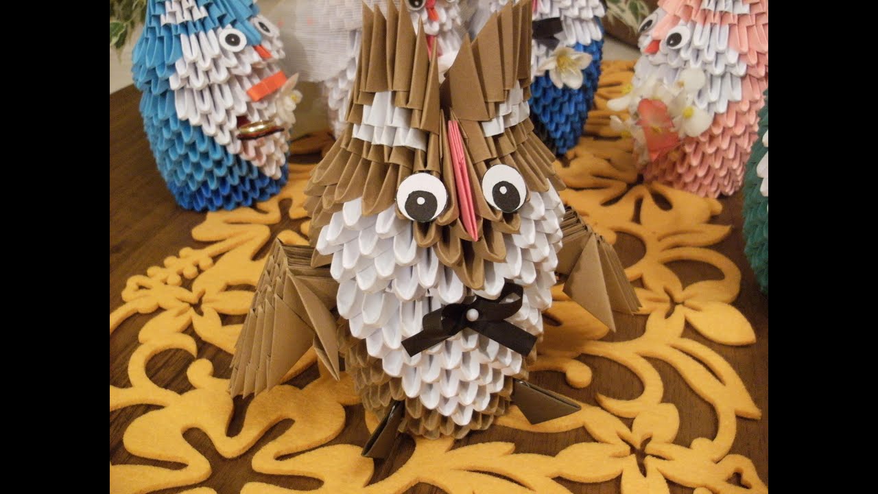3D origami - WINGED OWL - SOWA ZE SKRZYDŁAMI - how to make instruction