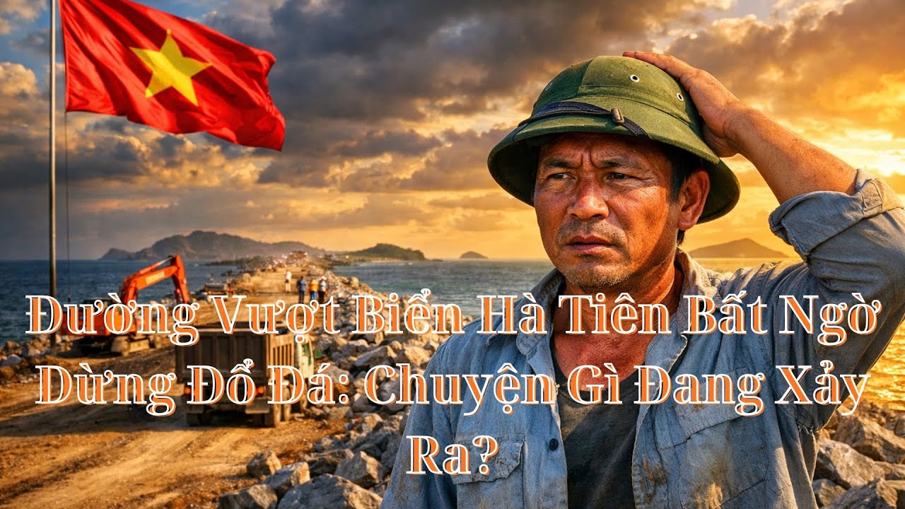 Đường Vượt Biển Hà Tiên Bất Ngờ Dừng Đổ Đá Chuyện Gì Đang Xảy Ra
