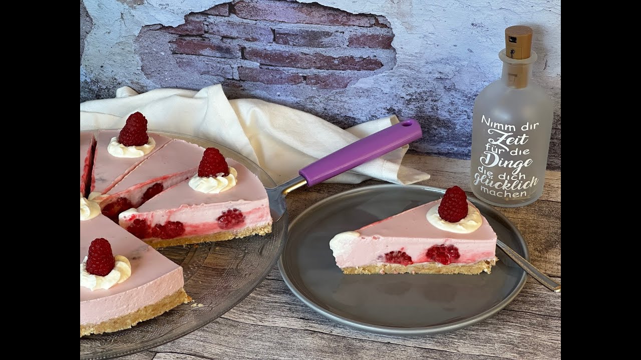 Schnelle erfrischende Himbeertorte / Kühlschranktorte ohne Backen -Thermomix® TM31® / TM5® / TM6®