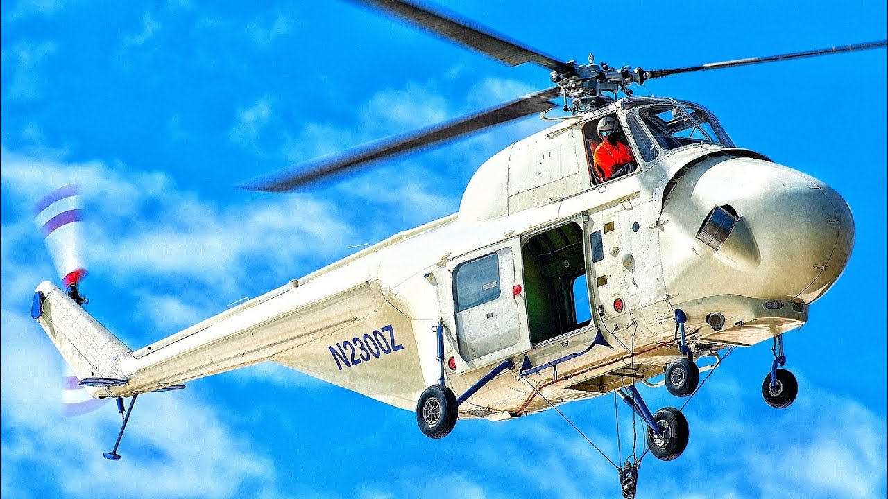 Rare Sikorsky S-55 Helicopter, Engine Start up, Takeoff, Landing, and More