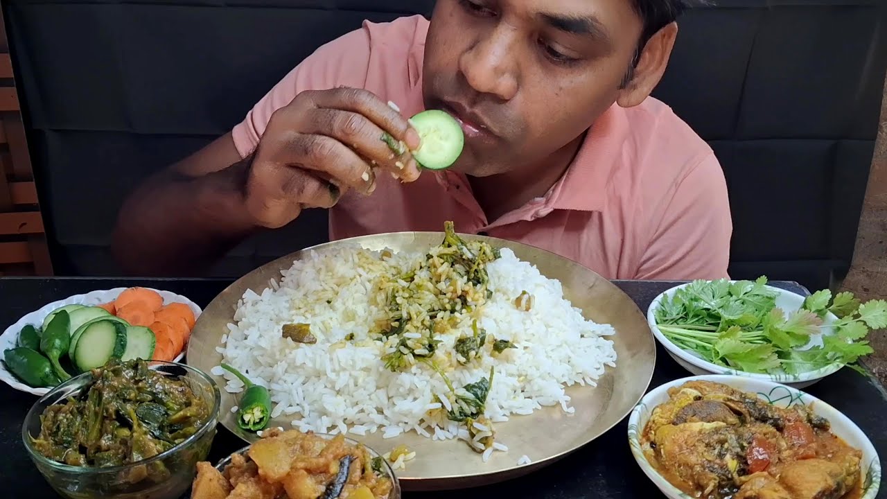 Spicy Fish Curry, Vegetable Sabji, Salad, Coriander Leaf, White Rice |