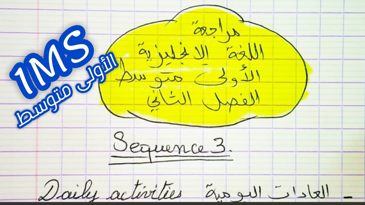 مراجعة لفرض الإنجليزية للأولى متوسط الفصل 2