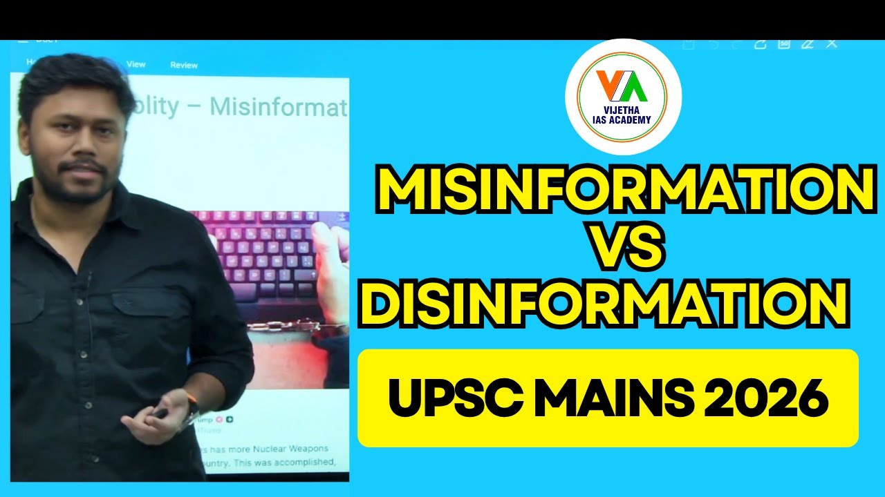 UPSC CSE 2026 | Misinformation VS Disinformation | Polity | Vijetha IAS Academy