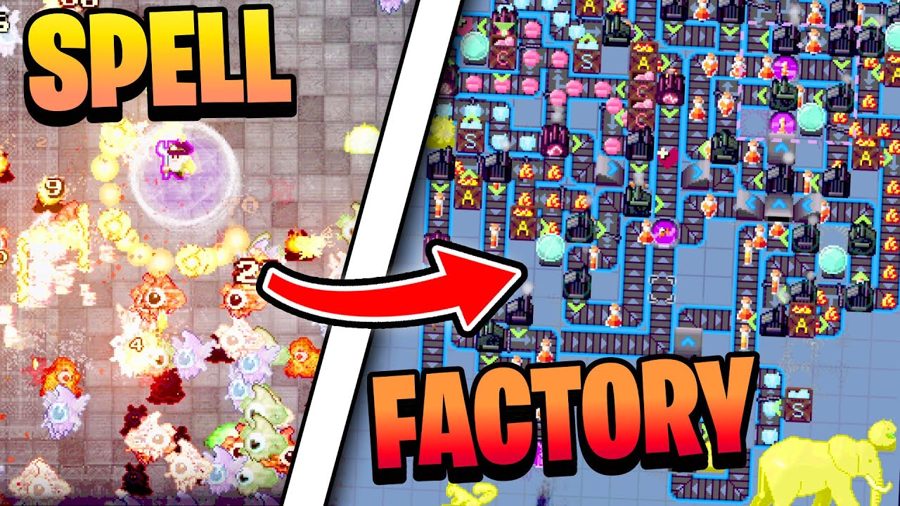 I Built a SPELL FACTORY In This NEW Roguelike Factory Builder!