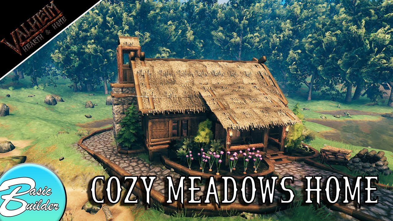 Valheim | How To Build A Cozy Meadows Home | Realtime Building!!!