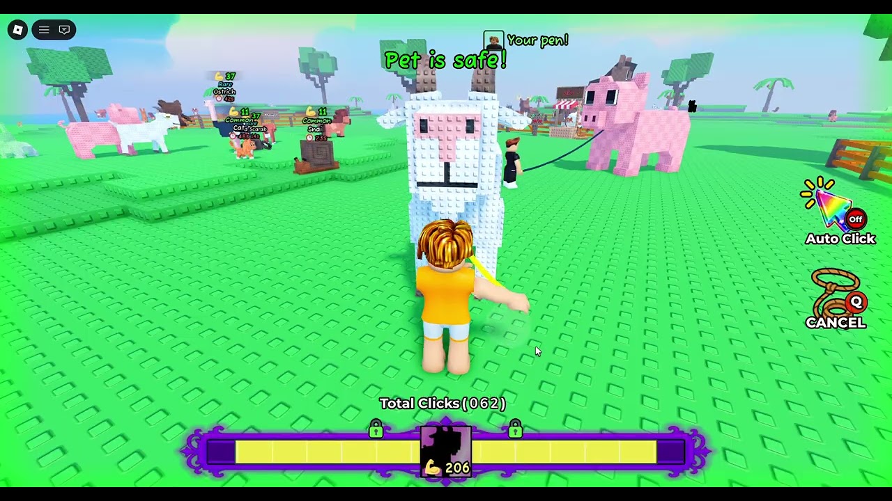 Playing catch and tame in Roblox