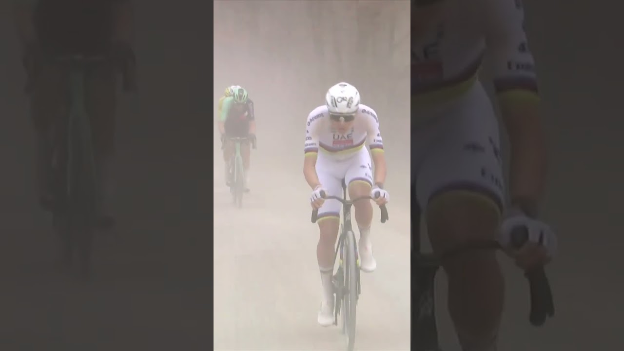 Off he goes! 🔥 Tadej Pogačar launches his first attack of 2026 at Strade Bianche 🍿
