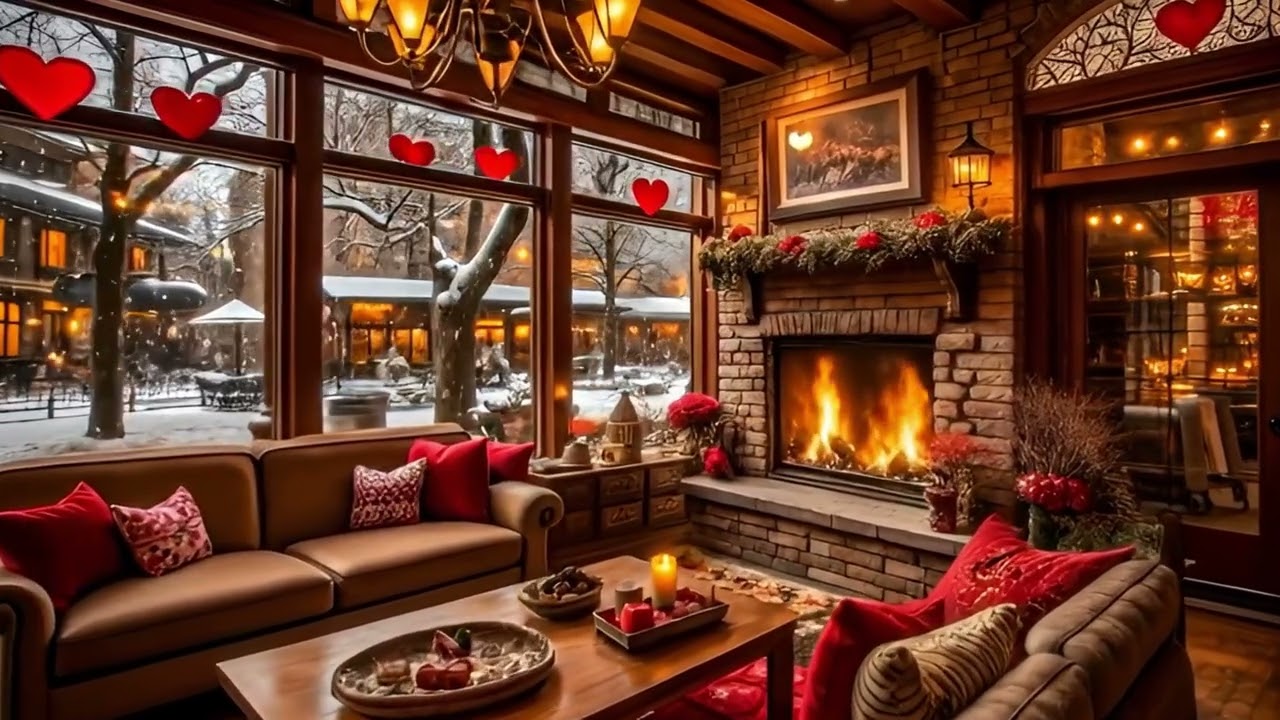 Smooth Winter Jazz Music with Fireplace ⛄ Cozy Coffee Shop Ambience & Jazz Relaxing Music