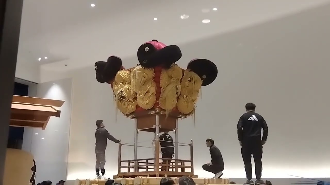 松神子太鼓台あかがねミュージアム退館、解体‼️