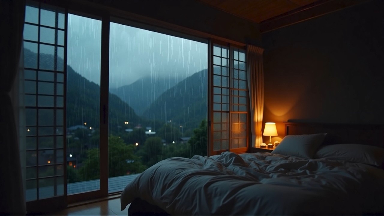 Relaxing Rain on the Window with Soft Piano Melodies to Help You Fall Asleep Fast