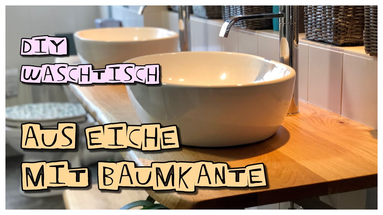 Waschtisch aus Eiche - mit Baumkante