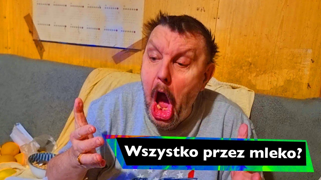 Mleko doprowadziło go do takiego stanu?