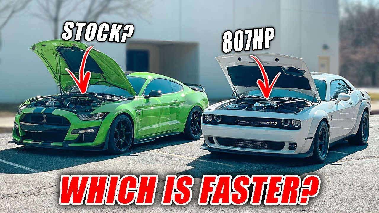 HELLCAT SUPER STOCK против SHELBY GT500 RACE!