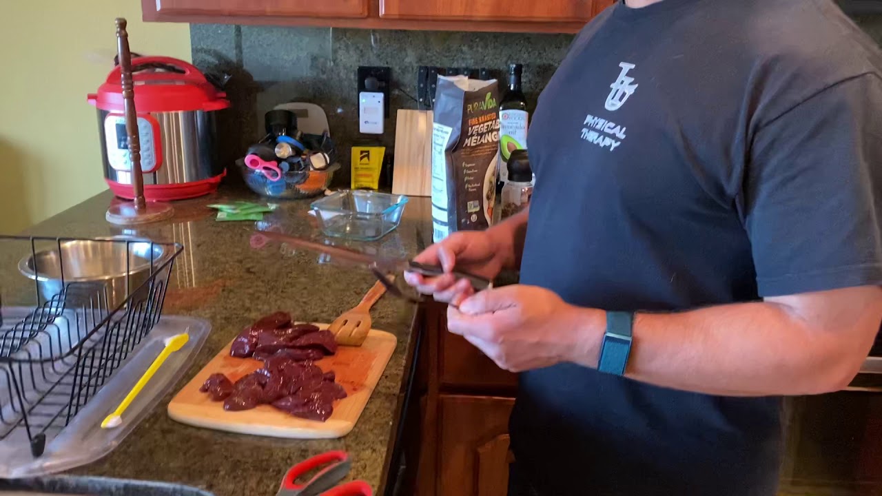 Simple recipe - veggies and bison liver - quick meal idea