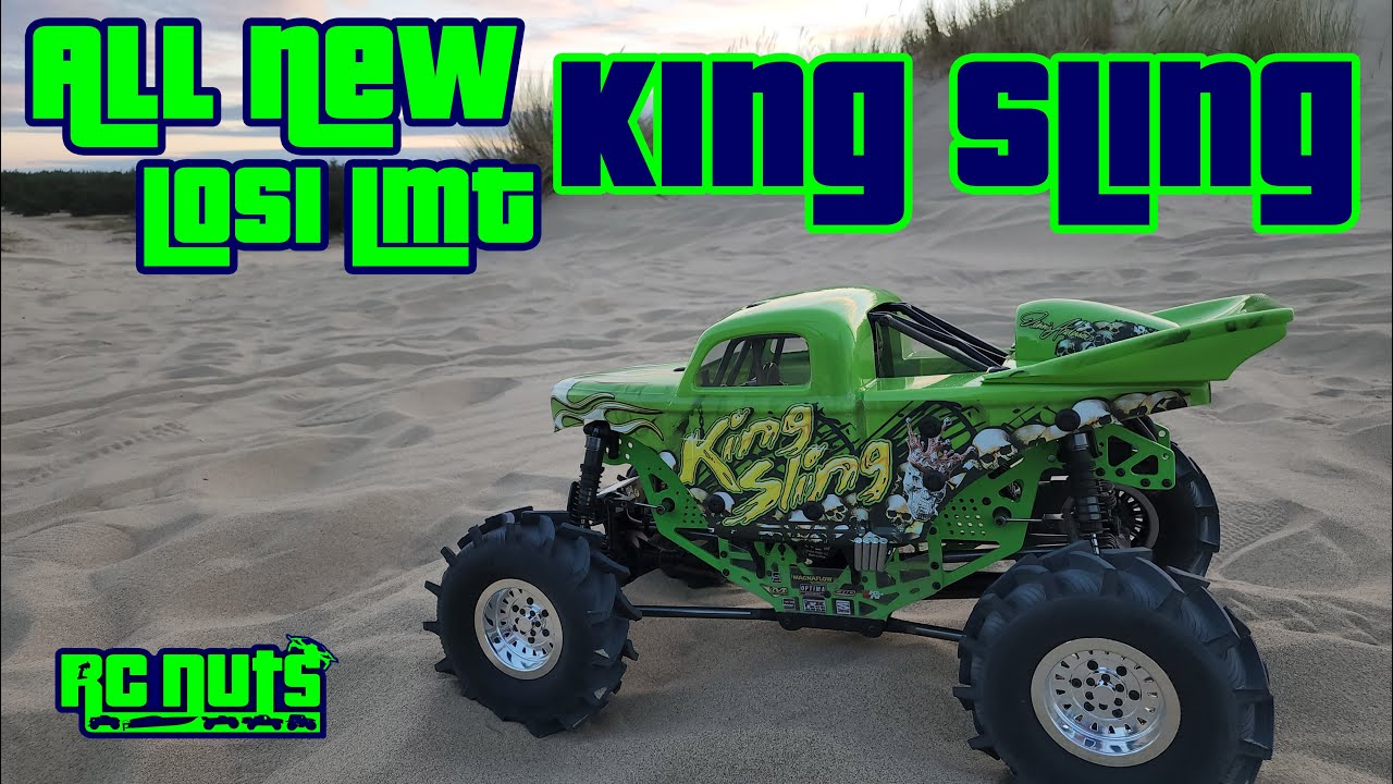 KING SLING ALL NEW Losi playing in the sand with the GRAVE DIGGER