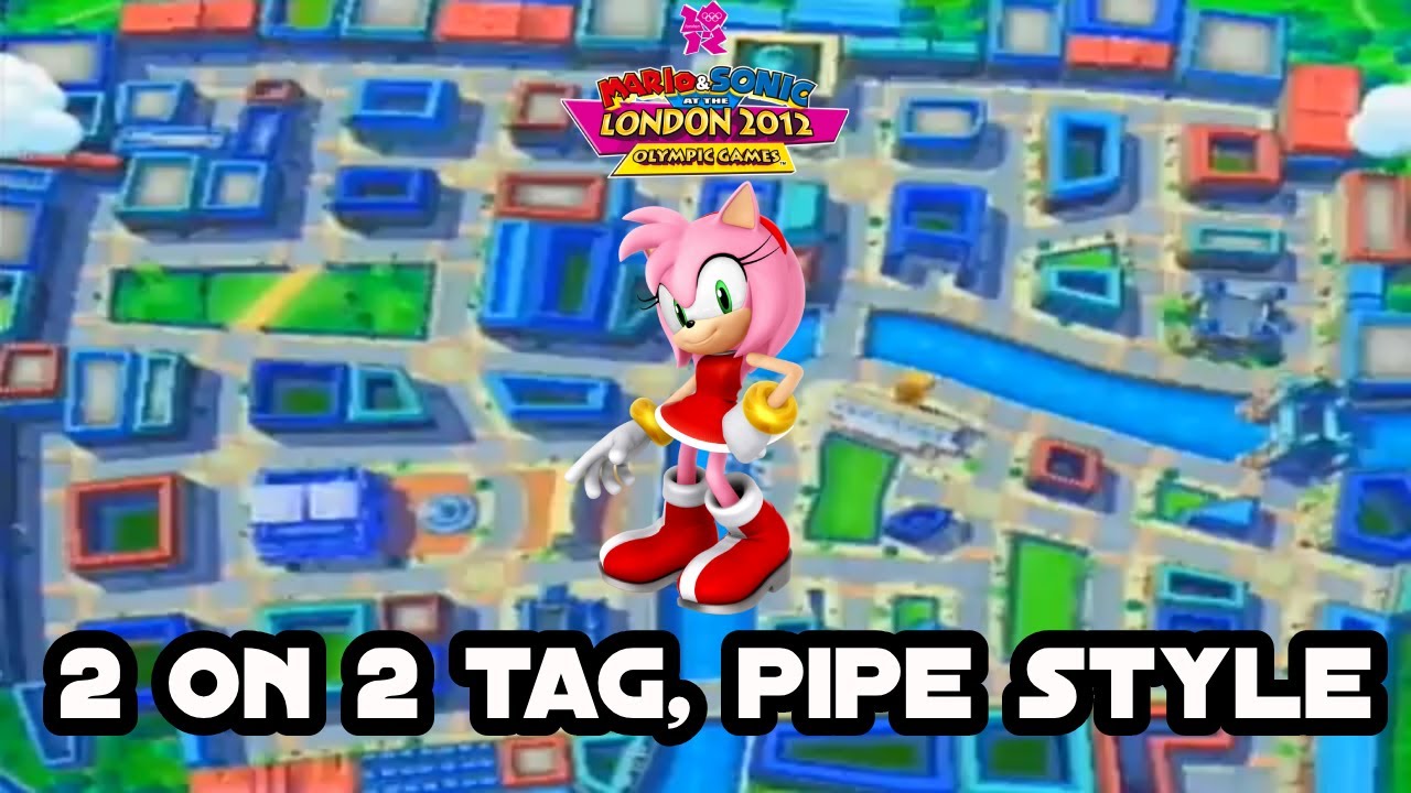 Mario & Sonic At The London 2012 Olympic Games 2 on 2 Tag Pipe Style # 7 (Amy)