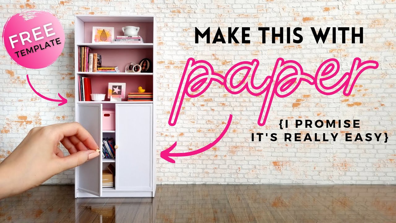 DIY miniature BOOKCASE for DOLLHOUSE | How to make a MINIATURE bookshelf for BARBIE DOLLS with PAPER