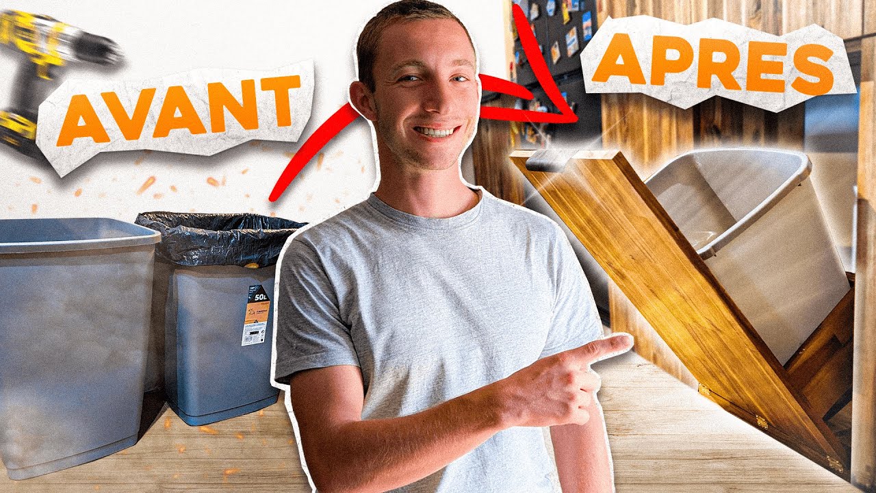 Je fabrique un meuble ing&eacute;nieux pour cacher les poubelles !
