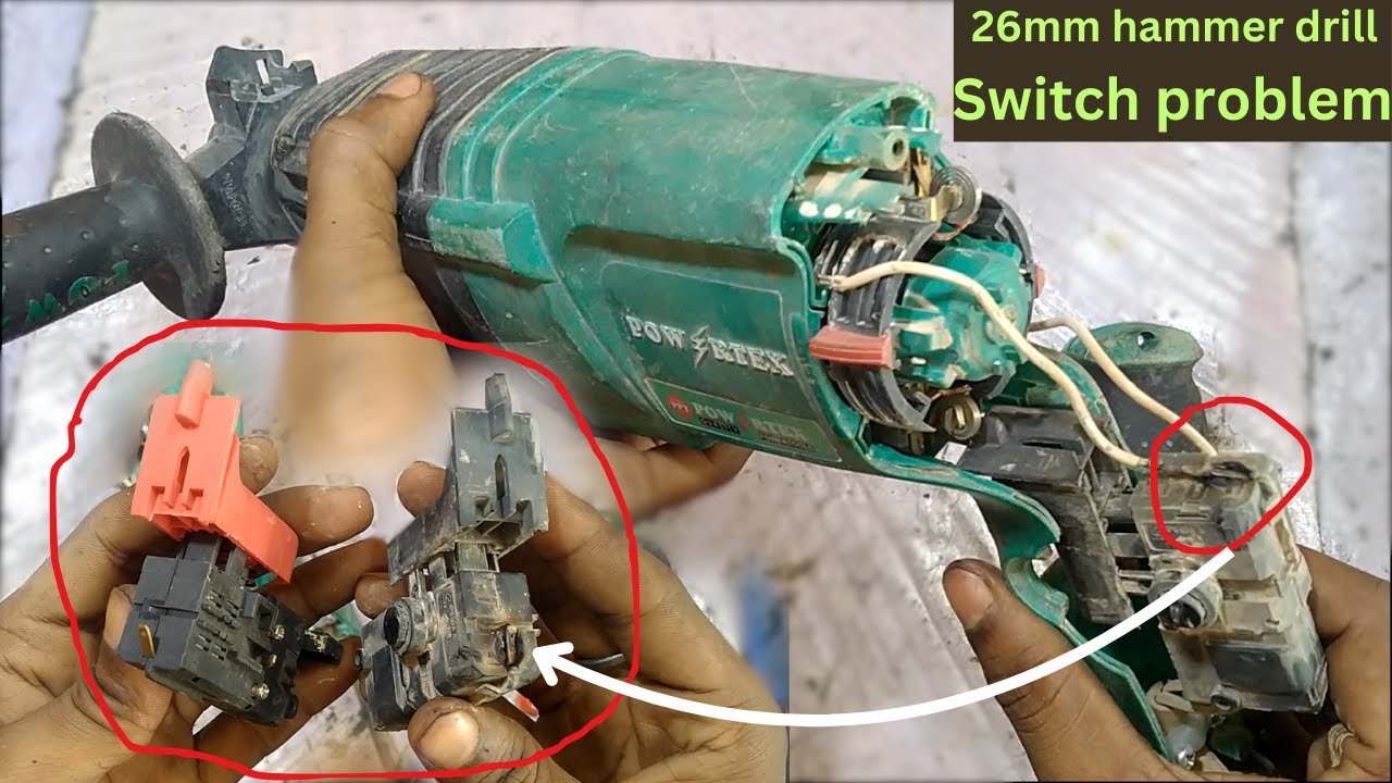 2 26MM HAMMER DRILL REPAIR || 26MM DRILL SWITCH CHANGE AND MOTOR TESTING || HOW TO REPAR 26MM HAMMER