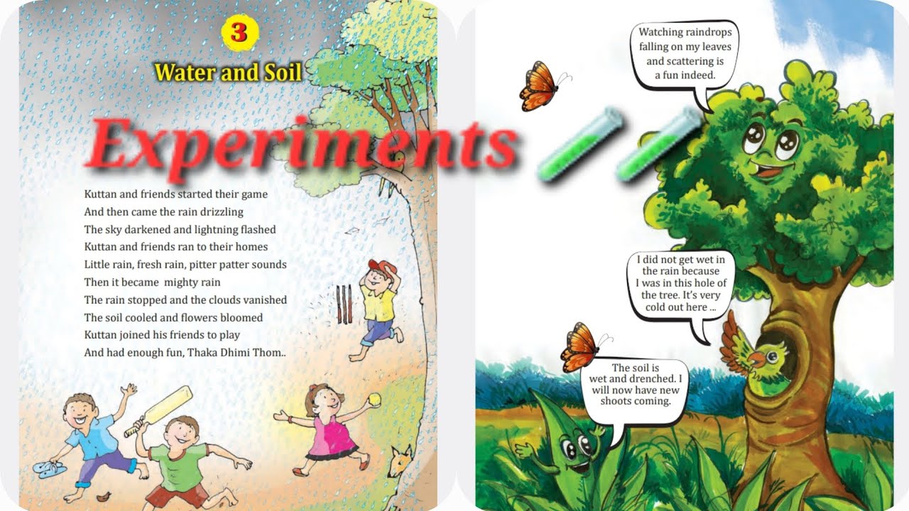 Kerala syllabus 3rd standard E.V.S. chapter 3; water and soil, experiments 