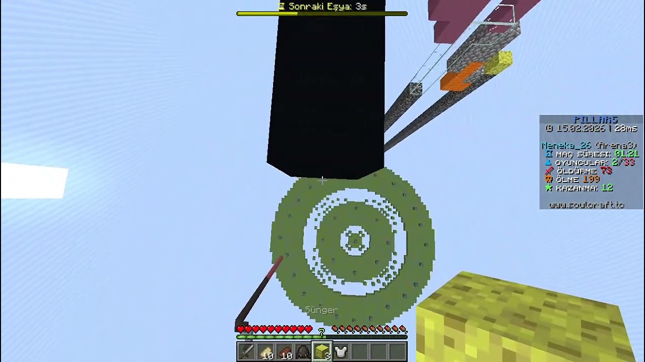Minecraft  Pillars oynuyoruz çok çekişmeli!! ip:mc.soulcraft.tc sende bize katıl!!