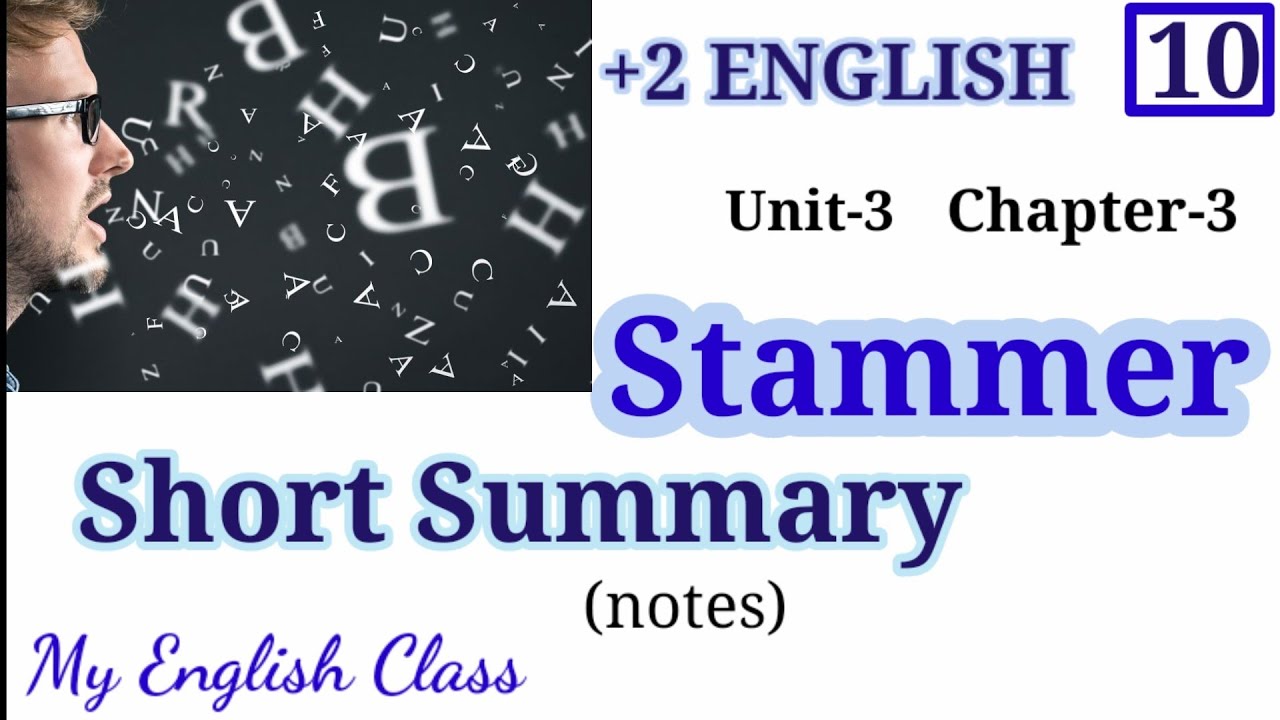 Stammer summary in Malayalam| stammer poem in Malayalam| plus two English| exam| notes