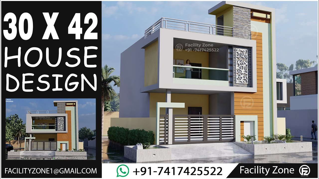 30 by 42 Feet House Design |  30 by 42 Front Elevation | Facility Zone | +91-7417425522