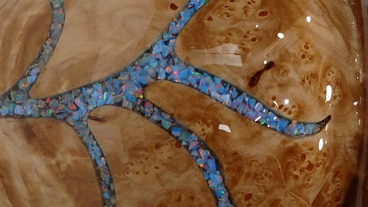 Woodturning - Opal Inlay and a Resin Finish