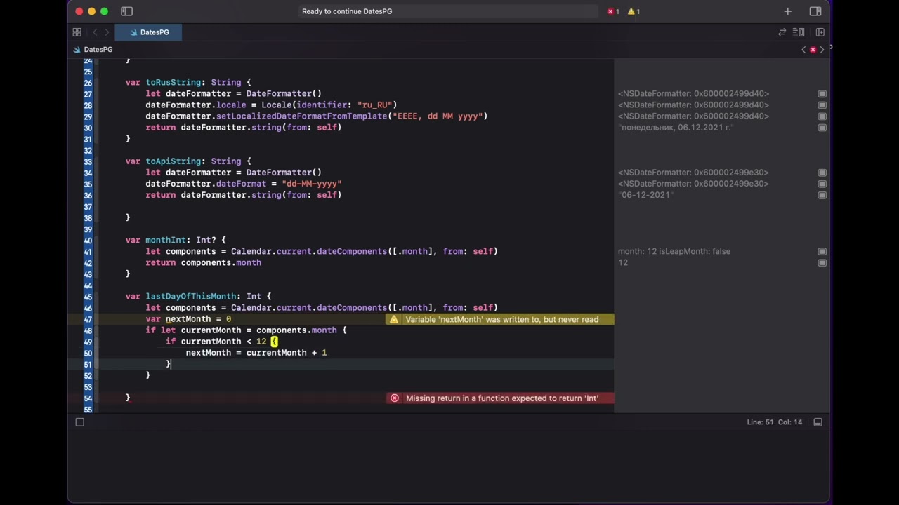 Swift: Даты и форматтер