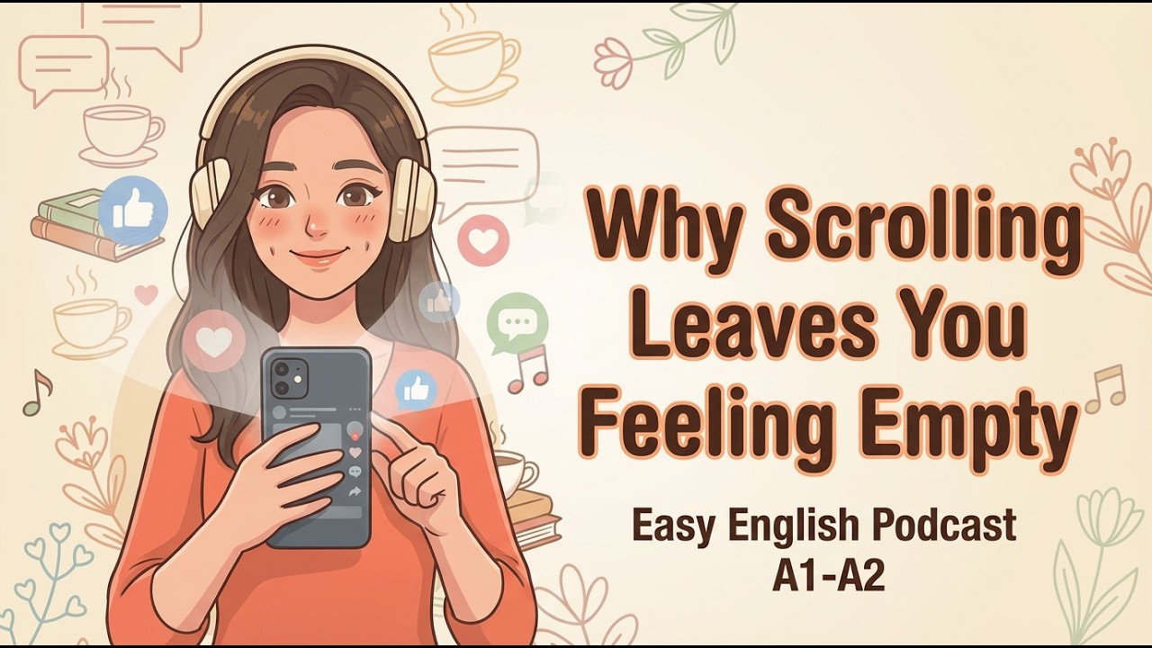 Why Scrolling Leaves You Feeling Empty | Easy English Podcast A1-A2