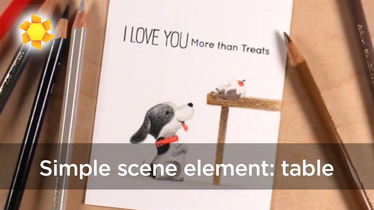 Create a simple table in colored pencil