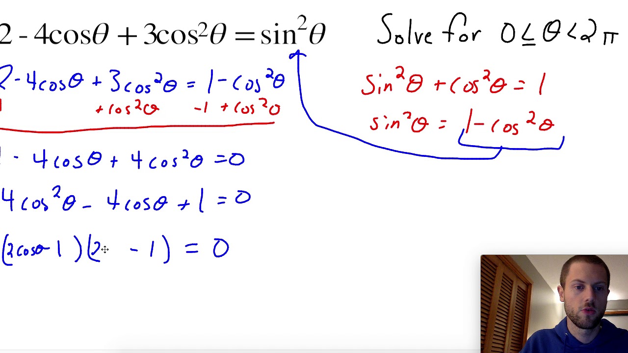 Solving Trig Equations using pythagorean identity and factoring