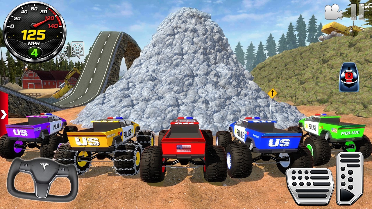 Impossible Car Mega Stunts Ramp Simulator #8 - US Police Monster Truck Driving 3D - Android gameplay