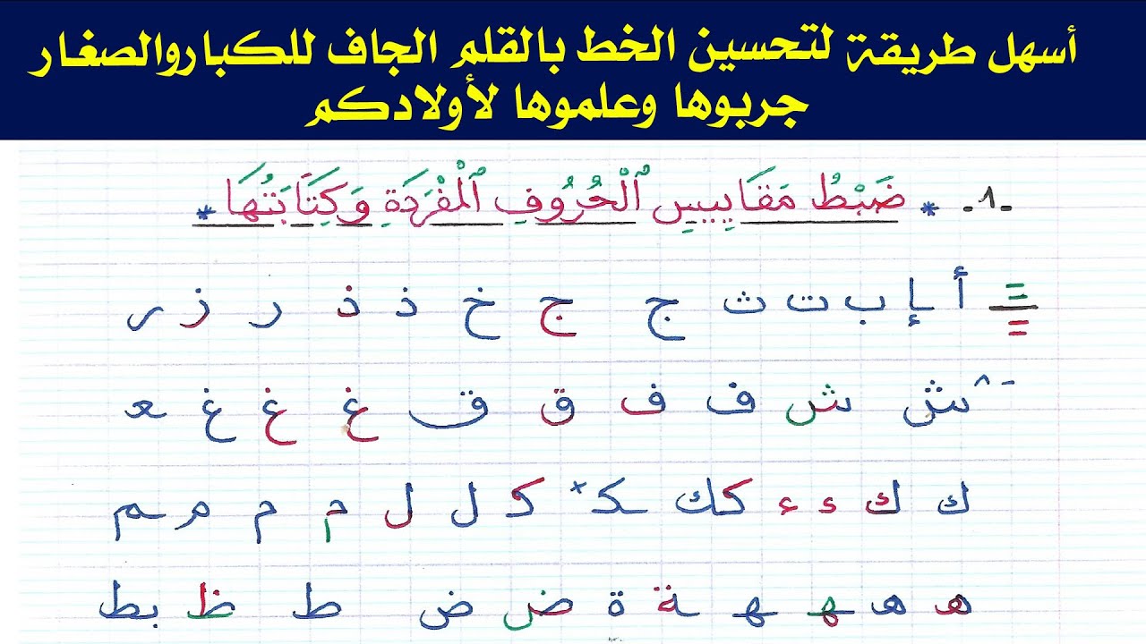 الدرس: 01|ضبط مقاييس كتابة الحروف| أسرار ذهبية لتحسين الخط للصغار والكبارمن الصفر إلى الإتقان