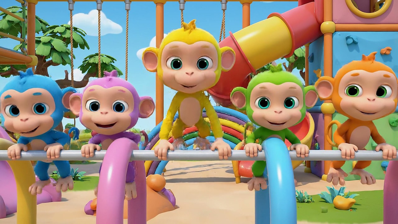 Five Little Monkeys Jungle Gym Mayhem | Active Kids Songs & Nursery Rhymes
