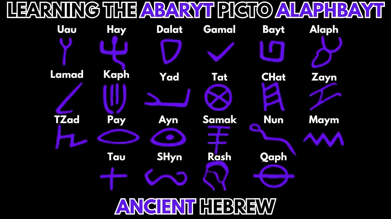 Изучите древний Абарит (иврит) Пикто Алафбайт!