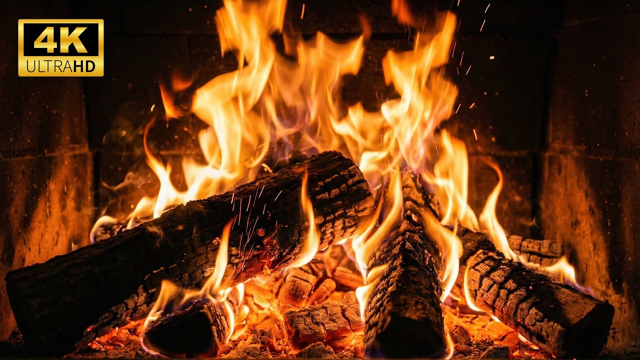 12 Hours Fireplace 🔥 | Cozy Crackling Fire Sounds for Relaxation, Sleep & TV Ambience 4K
