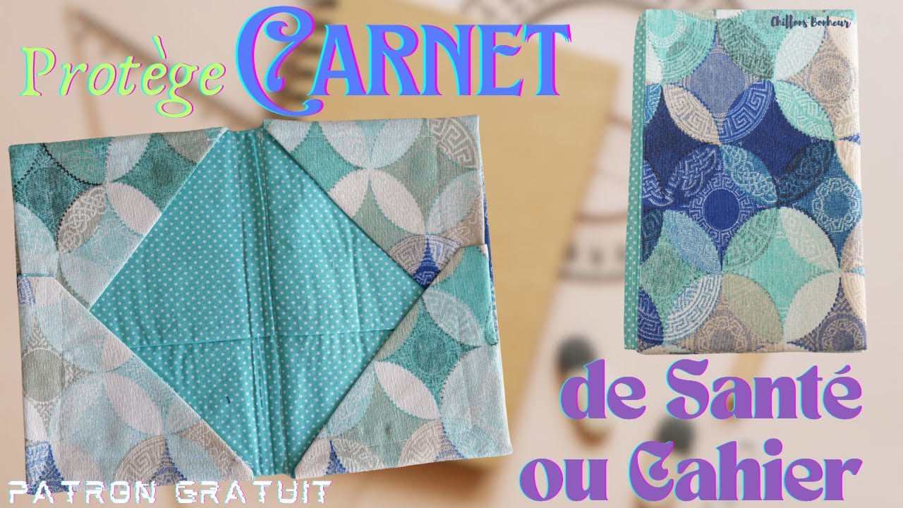Couture Facile Protège Carnet de Santé ou Cahier ou Passeport ou Porte Carte en origami textile