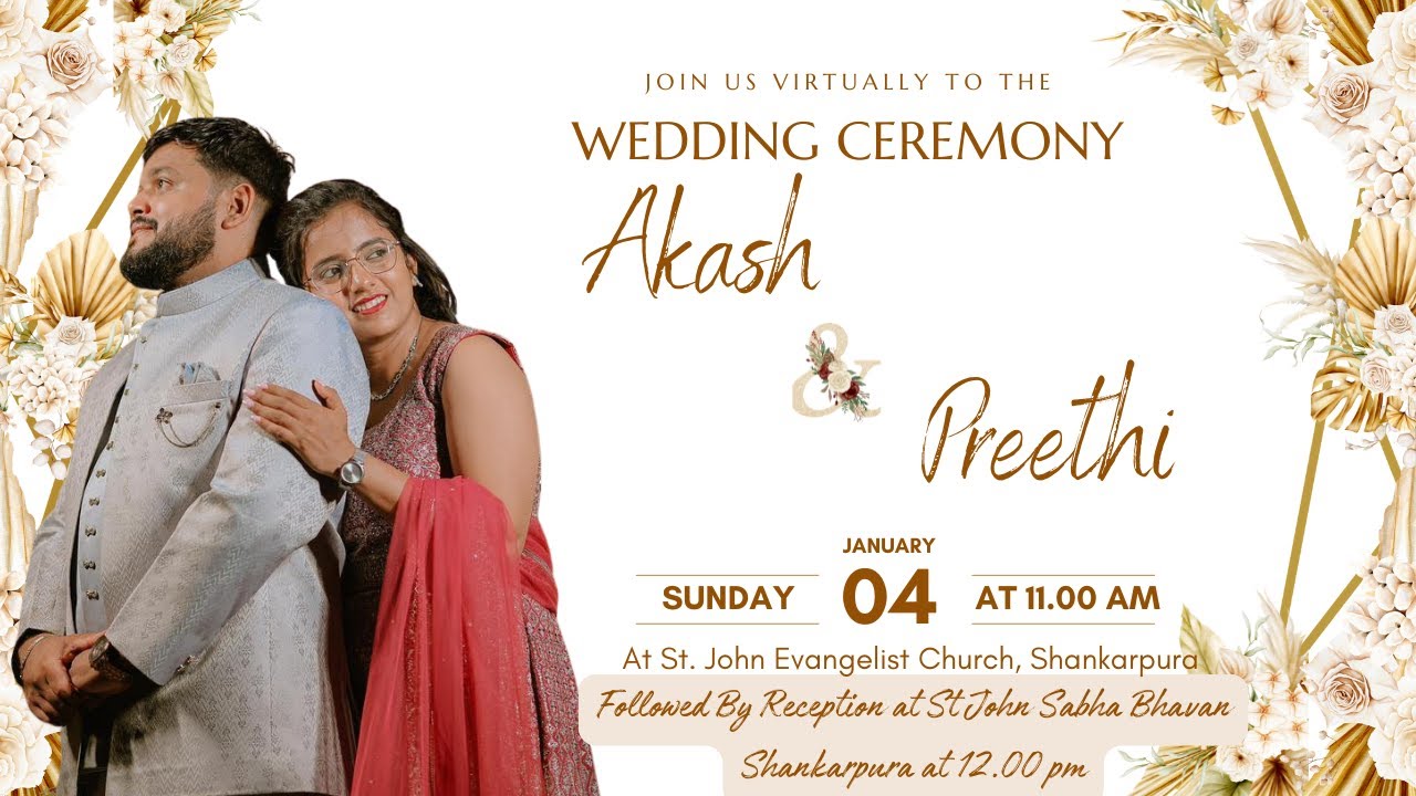 Wedding Ceremony of Akash with Preethi | 04.01.2026 | St. John Evangelist Church, Shankarpura