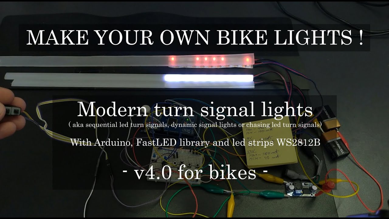 Modern turn signal lights v4.0 for bikes - Arduino, FastLED and WS2812B