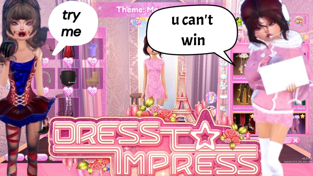 Played 3 rounds in a master server *Dress To Impress* (Roblox)