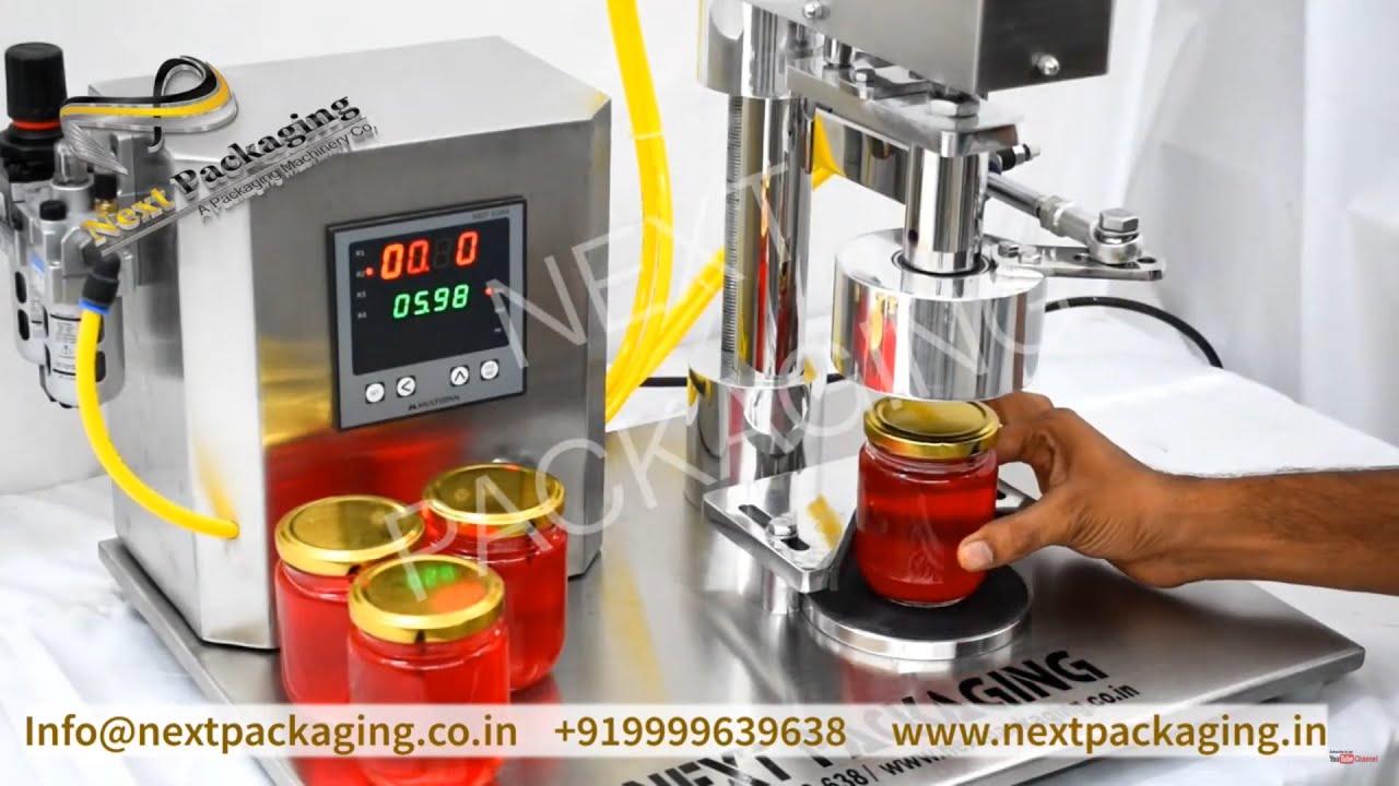 Semi auto glass bottle lug capping machine | Jam bottle capper | metal cap sealing machine