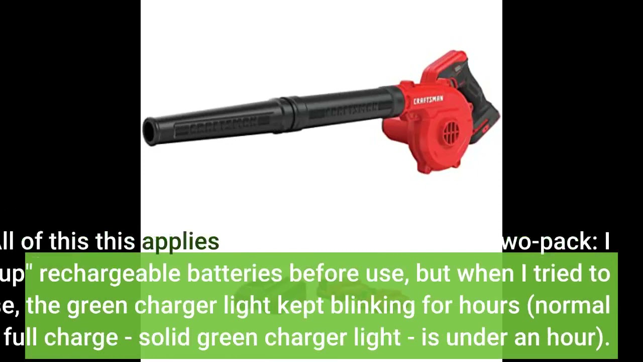 CRAFTSMAN V20 Cordless Blower with Battery & Charger Starter Kit, 2.0 Ah (CMCBL0100B & CMCB202-2CK)