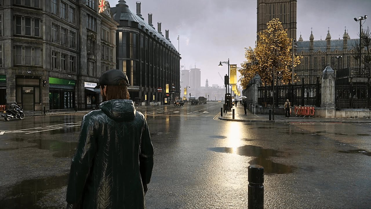 Relaxing Morning Walk After Rain in London (Watch Dogs Legion)