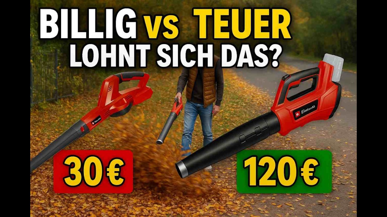 AKKU LAUBBLÄSER TEST: Einhell GP-LB 36/210 vs Einhell GC-CL18 Li - billig vs. teuer? Lohnt sich das?
