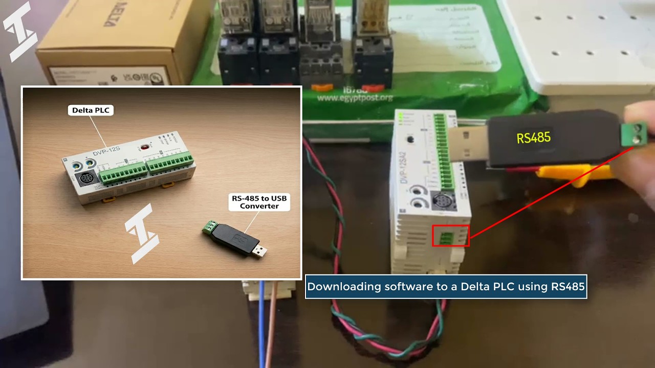 تحميل ورفع مشاريع على PLC Delta عبر RS-485 بدون كابلات برمجة