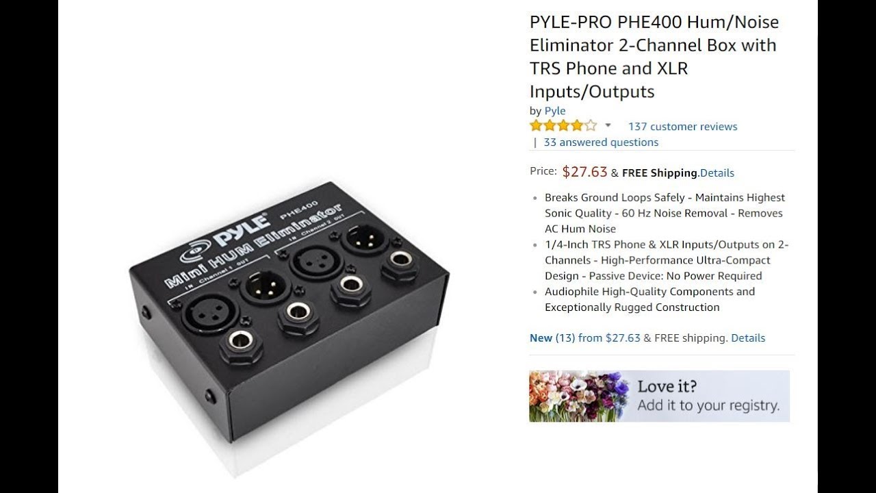 My Experience PYLE-PRO PHE400 Hum/Noise Eliminator