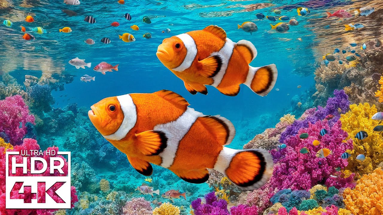 Видео из аквариума в формате 4K Ultra HD 🐠 Спокойный подводный мир с грациозными рыбками и умиротво
